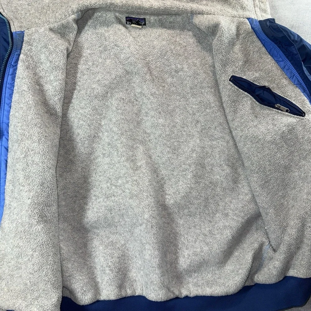 Vintage Mens Jacket 90's Patagonia Made in USA Fleece Lined Blue Size Large - Picture 11 of 15
